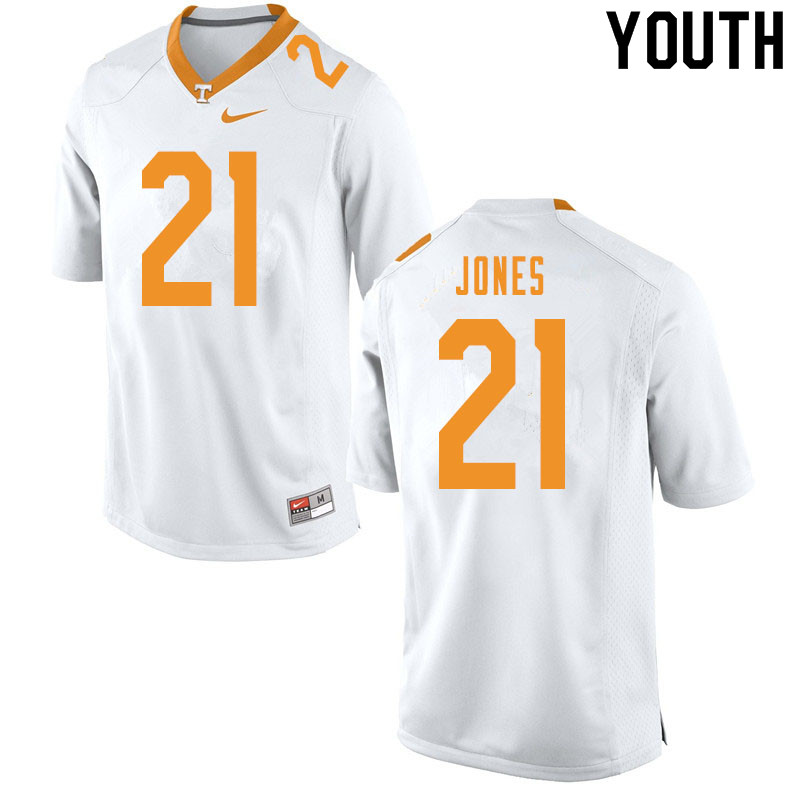 Youth #21 Bradley Jones Tennessee Volunteers College Football Jerseys Sale-White - Click Image to Close